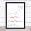 Rainbow Seasons In The Sun Song Lyric Quote Print