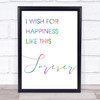 Rainbow The Greatest Showman Happiness Like This Forever Song Lyric Quote Print