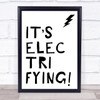 Grease It's Electrifying Song Lyric Quote Print