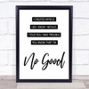 Amy Winehouse You Know I'm No Good Song Lyric Print