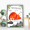 Triceratops Dinosaur Facts Children's Nursery Kids Wall Art Print