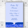 Cobalt Blue Vintage Floral Damask Diamante Wedding Double Cover Order Of Service