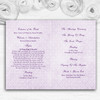 Pretty Floral Vintage Bow & Diamante Lilac Wedding Double Cover Order Of Service