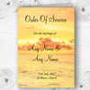 Beautiful Sunset Beach Abroad Personalised Wedding Double Cover Order Of Service
