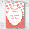 Coral And White Flowers Quilt Personalised Wedding Double Cover Order Of Service