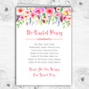 Coral Pink Watercolour Floral Personalised Wedding Double Cover Order Of Service