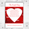 Deep Red Romantic Love Hearts Personalised Wedding Double Cover Order Of Service