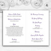 Purple & Silver Subtle Floral Personalised Wedding Double Cover Order Of Service