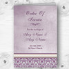 Lavender Lilac Vintage Damask Pretty Wedding Double Sided Cover Order Of Service