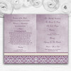 Lavender Lilac Vintage Damask Pretty Wedding Double Sided Cover Order Of Service