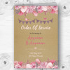 Lilac & Pink Rustic Bunting & Floral Wedding Double Sided Cover Order Of Service