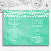 Mint Green & Gold Lights Watercolour Wedding Double Sided Cover Order Of Service