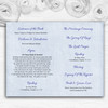 Pale Blue & White Watercolour Floral Wedding Double Sided Cover Order Of Service