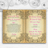 Typography Vintage Hot Pink Postcard Wedding Double Sided Cover Order Of Service