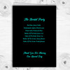 Black & Aqua Swirl Deco Personalised Wedding Double Sided Cover Order Of Service