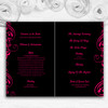 Black & Pink Swirl Deco Personalised Wedding Double Sided Cover Order Of Service