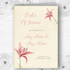 Coral Pink Lily Vintage Personalised Wedding Double Sided Cover Order Of Service