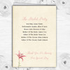Coral Pink Lily Vintage Personalised Wedding Double Sided Cover Order Of Service