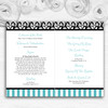 Damask And Aqua Stripes Personalised Wedding Double Sided Cover Order Of Service