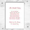 Red Romantic Rose Rings Personalised Wedding Double Sided Cover Order Of Service