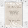 Vintage Lace Beige Chic Personalised Wedding Double Sided Cover Order Of Service