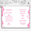 White & Pink Swirl Deco Personalised Wedding Double Sided Cover Order Of Service