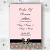 Coral Pink Rose Shabby Chic Black Stripes Wedding Double Cover Order Of Service