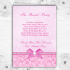 Pretty Floral Vintage Bow & Diamante Pink Wedding Double Cover Order Of Service