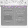 Rustic Vintage Dark Grey & Purple Blossom Wedding Double Cover Order Of Service