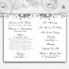 Black White Flower Butterfly Personalised Wedding Double Cover Order Of Service