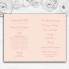 Pale Pink Coral Diamante Bow Personalised Wedding Double Cover Order Of Service