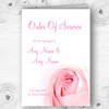 Stunning Pale Baby Pink Rose Personalised Wedding Double Cover Order Of Service