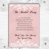 Vintage Lace Coral Pink Chic Personalised Wedding Double Cover Order Of Service