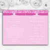 Dusty Pale Baby Rose Pink Floral Damask Diamante Wedding Cover Order Of Service