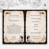 Black White Vintage Rustic Postcard Wedding Double Sided Cover Order Of Service