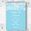 Vintage Aqua Sky Blue Burlap & Lace Wedding Double Sided Cover Order Of Service