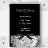 Black White Rose Pearl Personalised Wedding Double Sided Cover Order Of Service