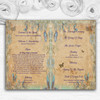 Blue Floral Vintage Shabby Chic Postcard Wedding Double Cover Order Of Service