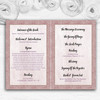 Pale Coral Pink & Lilac Watercolour Rose Wedding Double Cover Order Of Service