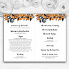 Watercolour Black & Orange Floral Header Wedding Double Cover Order Of Service