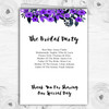 Watercolour Black & Purple Floral Header Wedding Double Cover Order Of Service