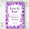 Watercolour Indigo Cadbury Purple Floral Wedding Double Cover Order Of Service