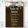 Shabby Chic Pastel And Wood Personalised Wedding Double Cover Order Of Service