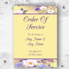 Yellow Lilac Floral Vintage Personalised Wedding Double Cover Order Of Service