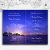 Beautiful Blue Purple Sunset Beach Wedding Double Sided Cover Order Of Service