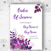 Cadbury Purple Watercolour Florals Wedding Double Sided Cover Order Of Service