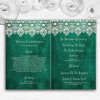 Teal Green Old Paper & Lace Effect Wedding Double Sided Cover Order Of Service