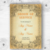 Typography Vintage Orange Postcard Wedding Double Sided Cover Order Of Service