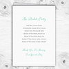 Watercolour Subtle Teal Mint Green Wedding Double Sided Cover Order Of Service