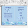 Pale Blue Love Hearts Personalised Wedding Double Sided Cover Order Of Service